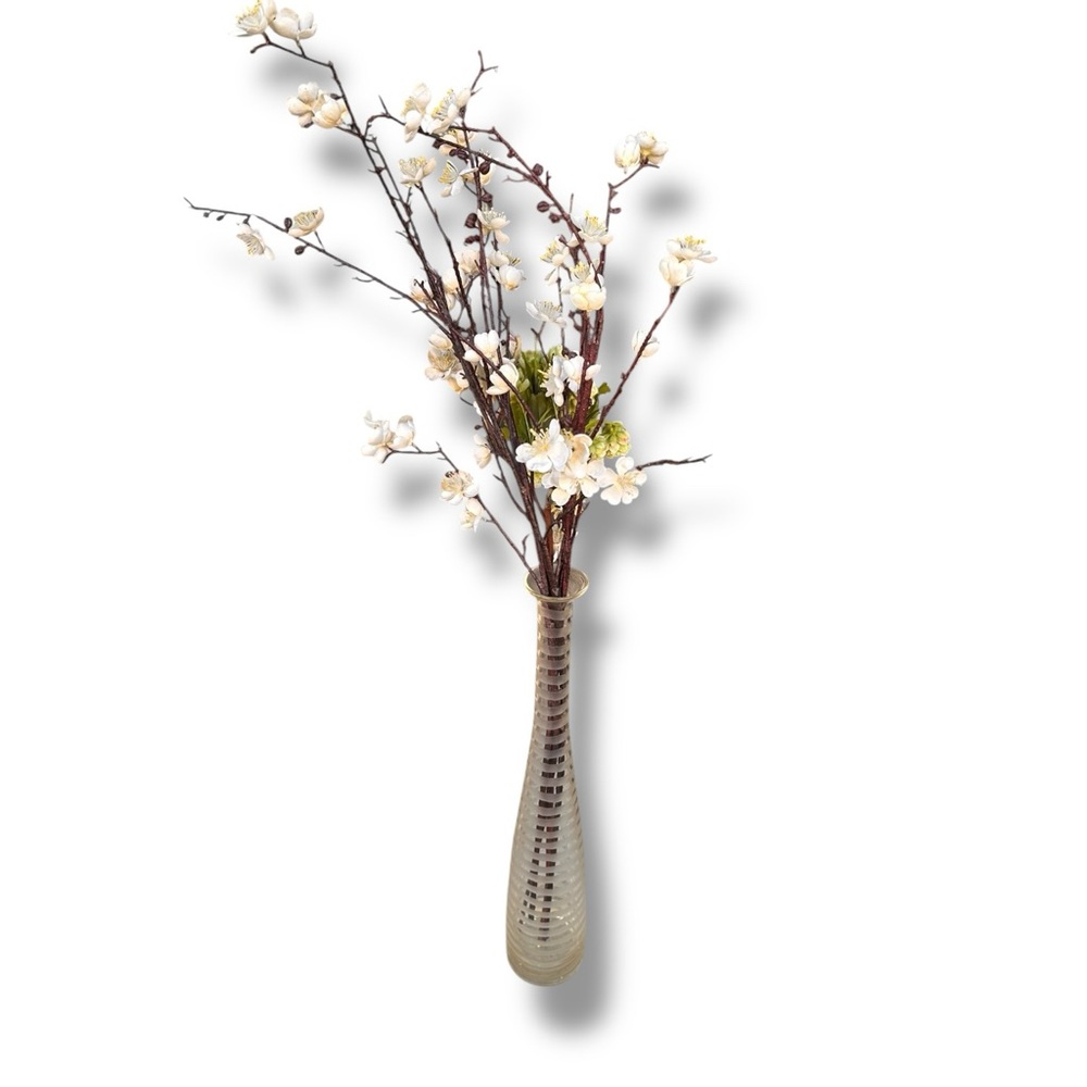 Vintage Tall Murano Style Glass Floor Vase Grandmillennial Designer Decor 21.25” - Picture 2 of 6